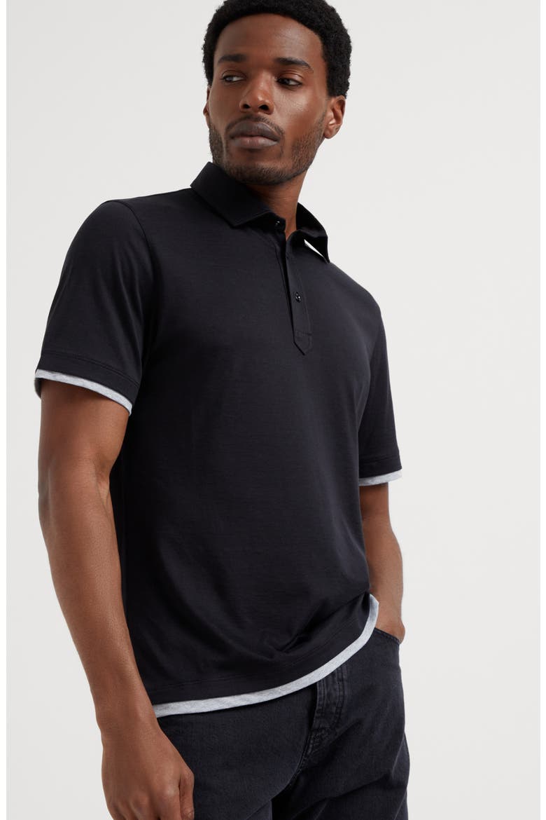 Jersey polo shirt, Alternate, color, Black