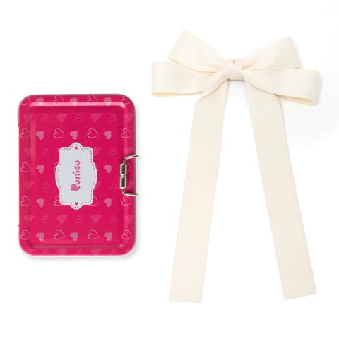 Classic Long Ribbon Bow Clip Gift Set with Tin Case