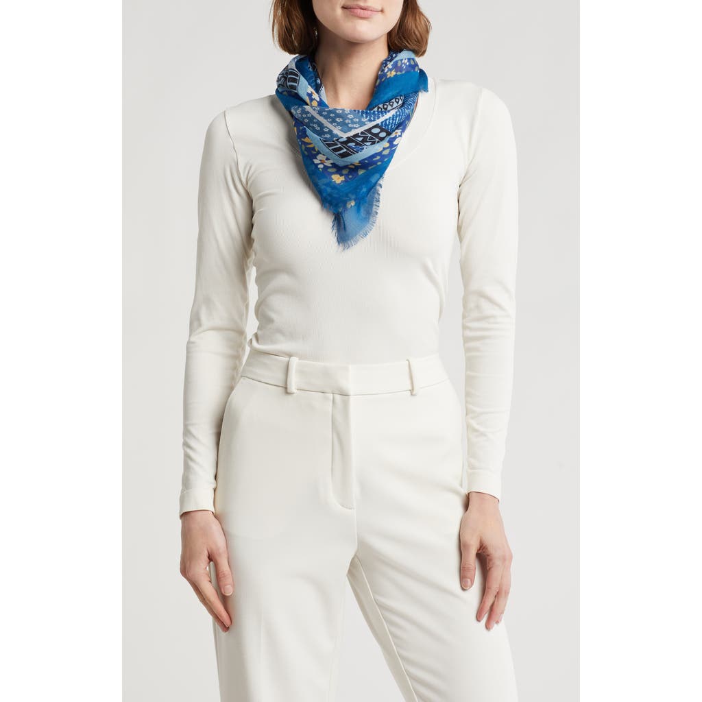 Melrose And Market Patchwork Square Scarf In Navy Night Multi Combo