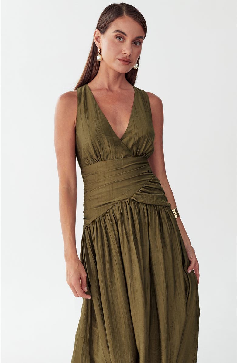 ST MRLO Jasa Midi Dress, Alternate, color, Olive