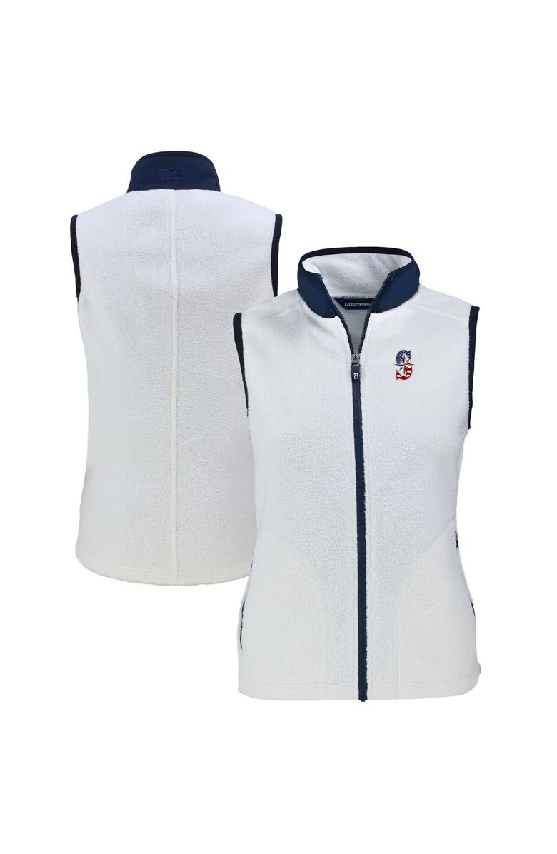 Cutter & Buck Women's Cutter & Buck  Oatmeal Seattle Mariners Cascade Eco Sherpa Fleece Full-Zip Vest, Main, color, 