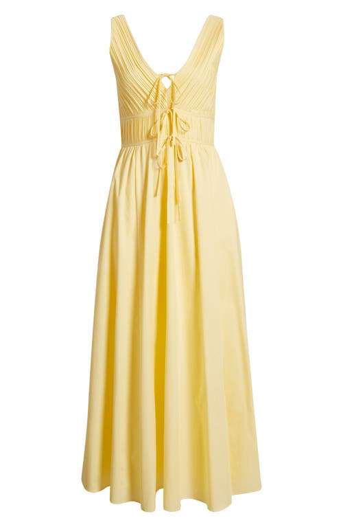 Moon River Tie Front Sleeveless Flare Maxi Dress In Yellow
