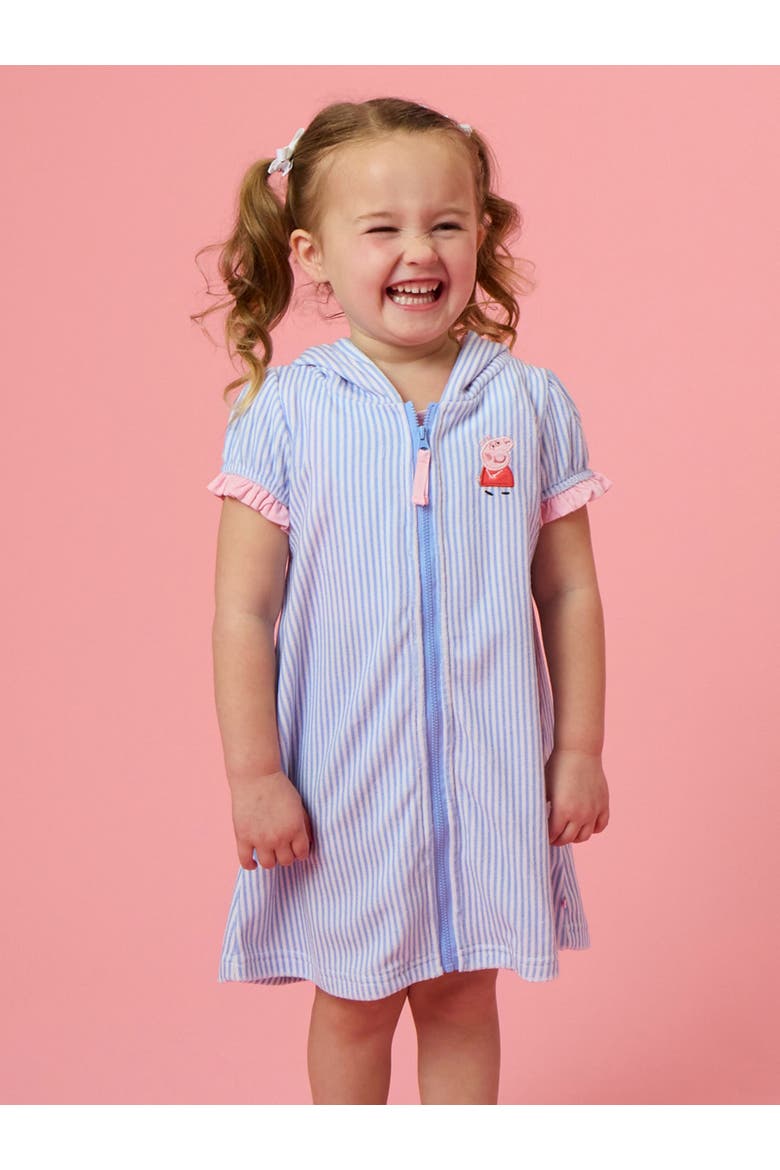 Peppa Pig Terry Full-Zip Cover-Up, Alternate, color, Periwinkle Stripe Peppa Pig