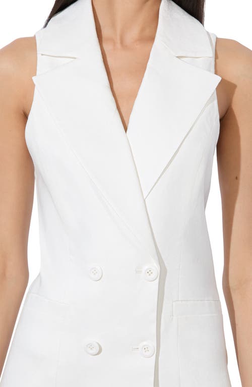 Shop Alice And Olivia Alice + Olivia Meritt Sleeveless Double Breasted Linen Blend Blazer Minidress