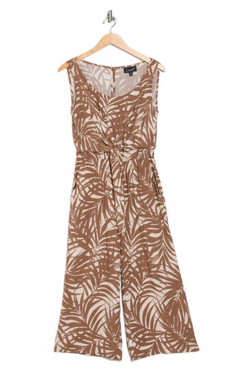 Connected Apparel Tie Waist Jumpsuit In Multi