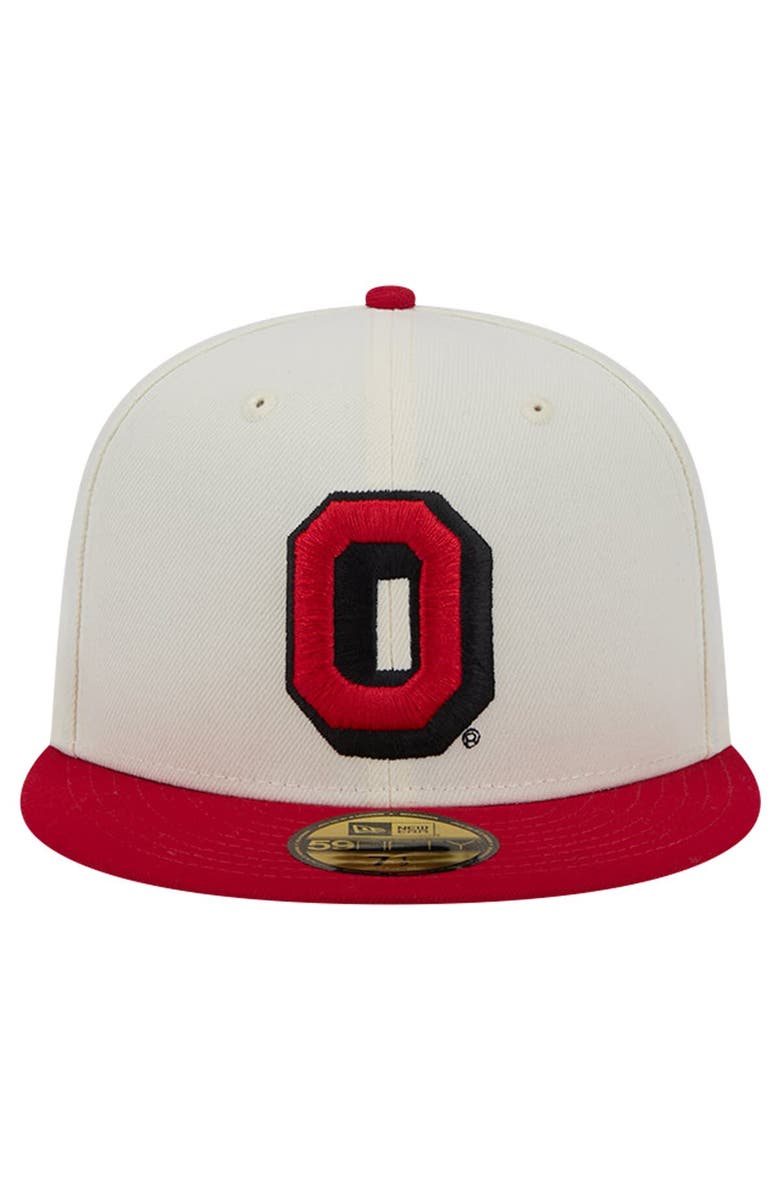 New Era Men's New Era Ohio State Buckeyes Chrome White Vintage 59FIFTY Fitted Hat, Alternate, color, 