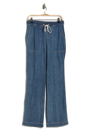 James Perse Cotton Chambray Denim Pants In Blue