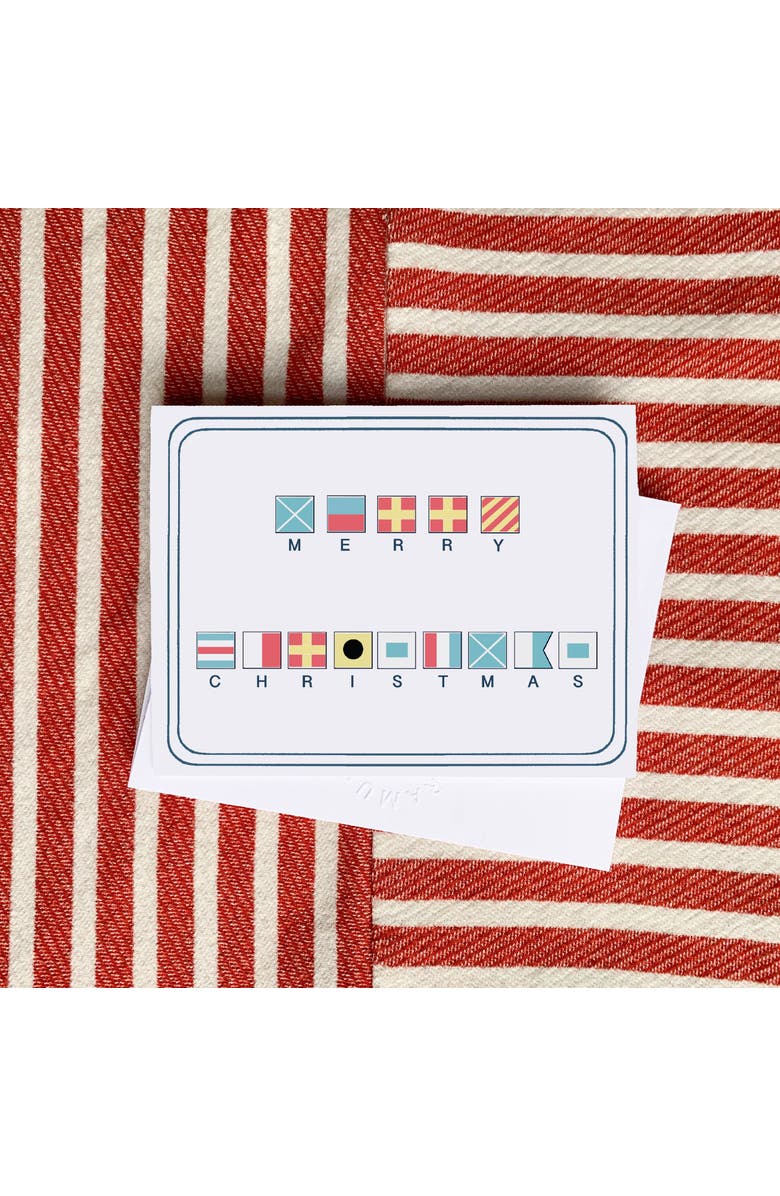 Ramus & Co Sand Dollar, Merry Christmas Nautical Flag, Under the Sea Winter/Holiday/Christmas Greeting Card Pack Sets, Alternate, color, Multi-Pack