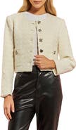 English Factory Premium Textured Houndstooth Crop Jacket