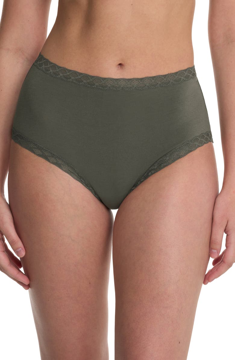 Natori Bliss Stretch Cotton Full Briefs, Main, color, Flint