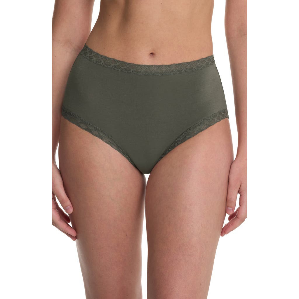 Natori Bliss Stretch Cotton Full Briefs In Green