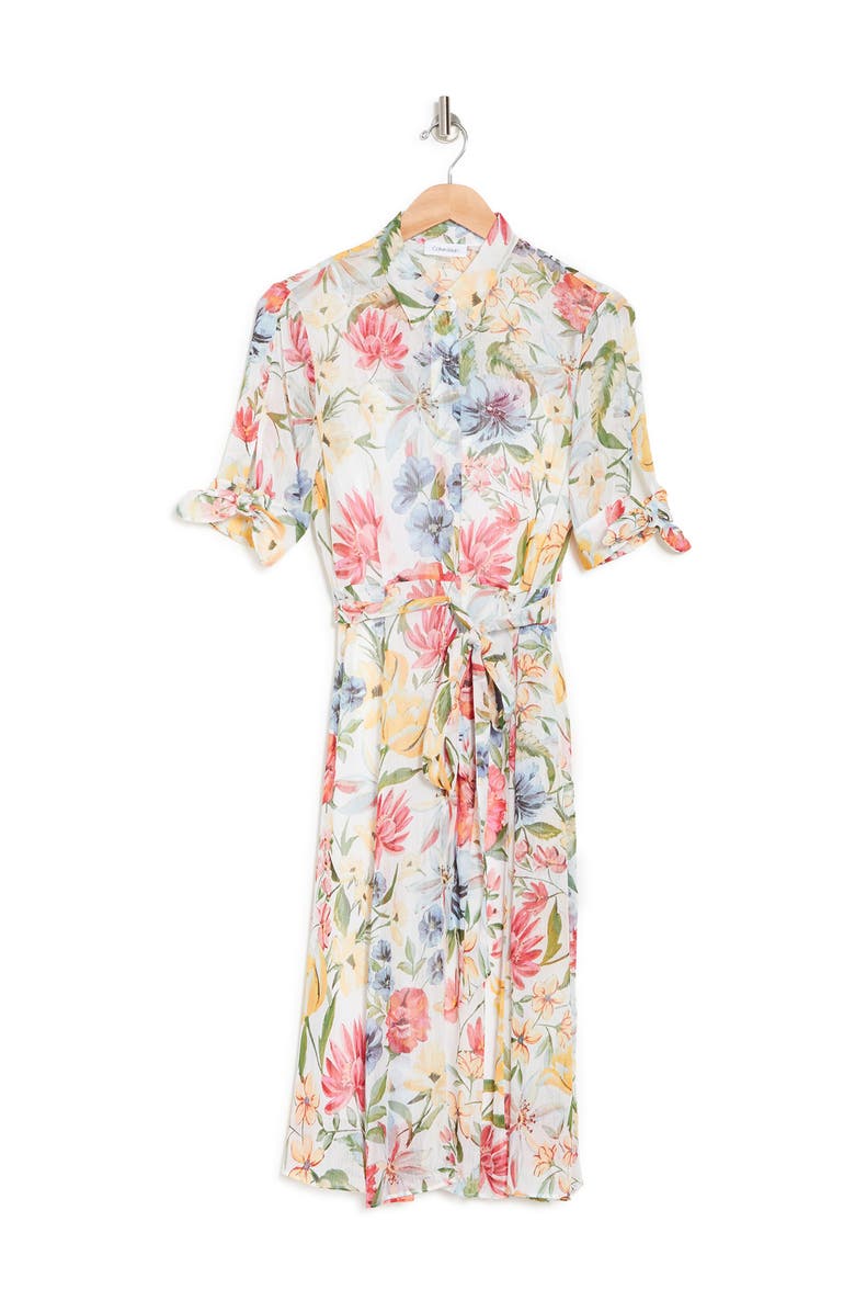 Calvin Klein Floral Shirt Dress, Alternate, color,