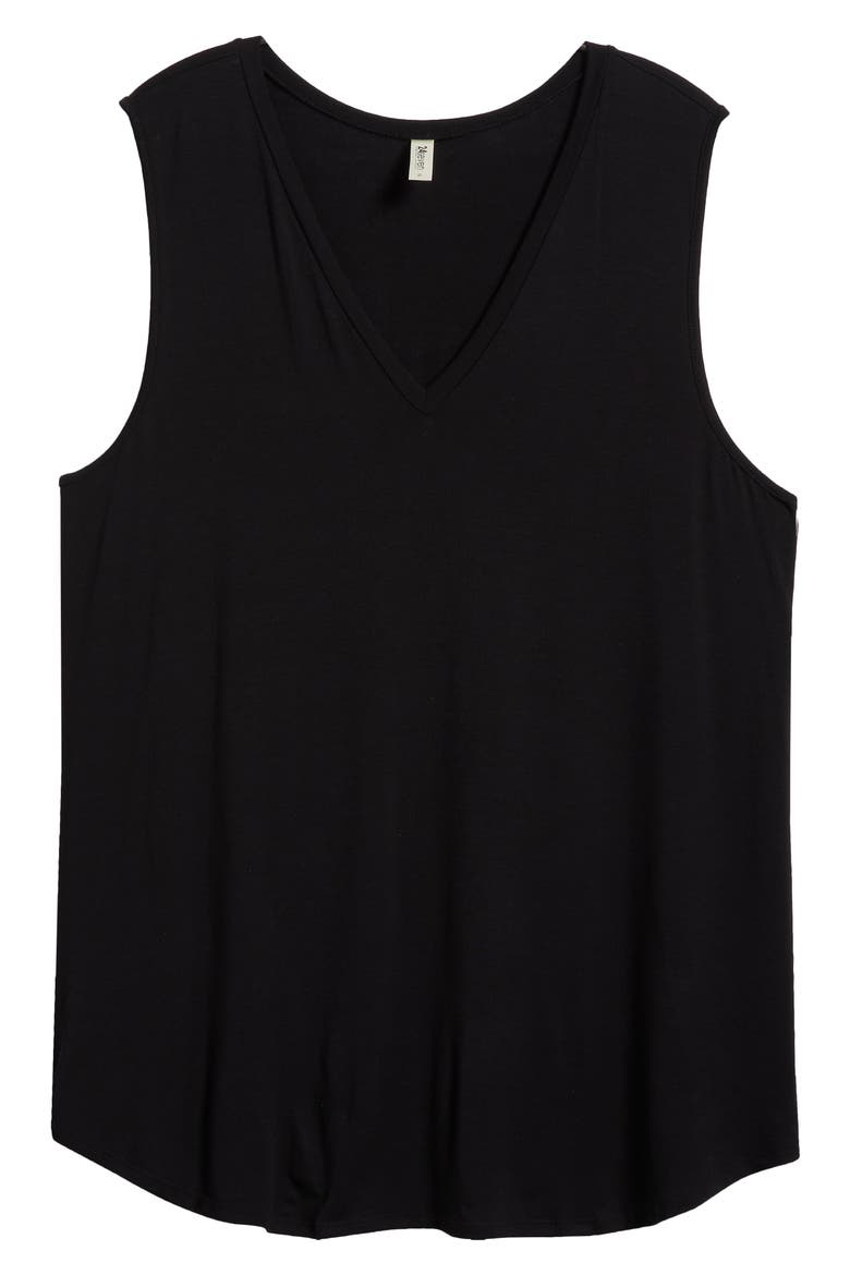 V-Neck Jersey Tank, Alternate, color, BLACK