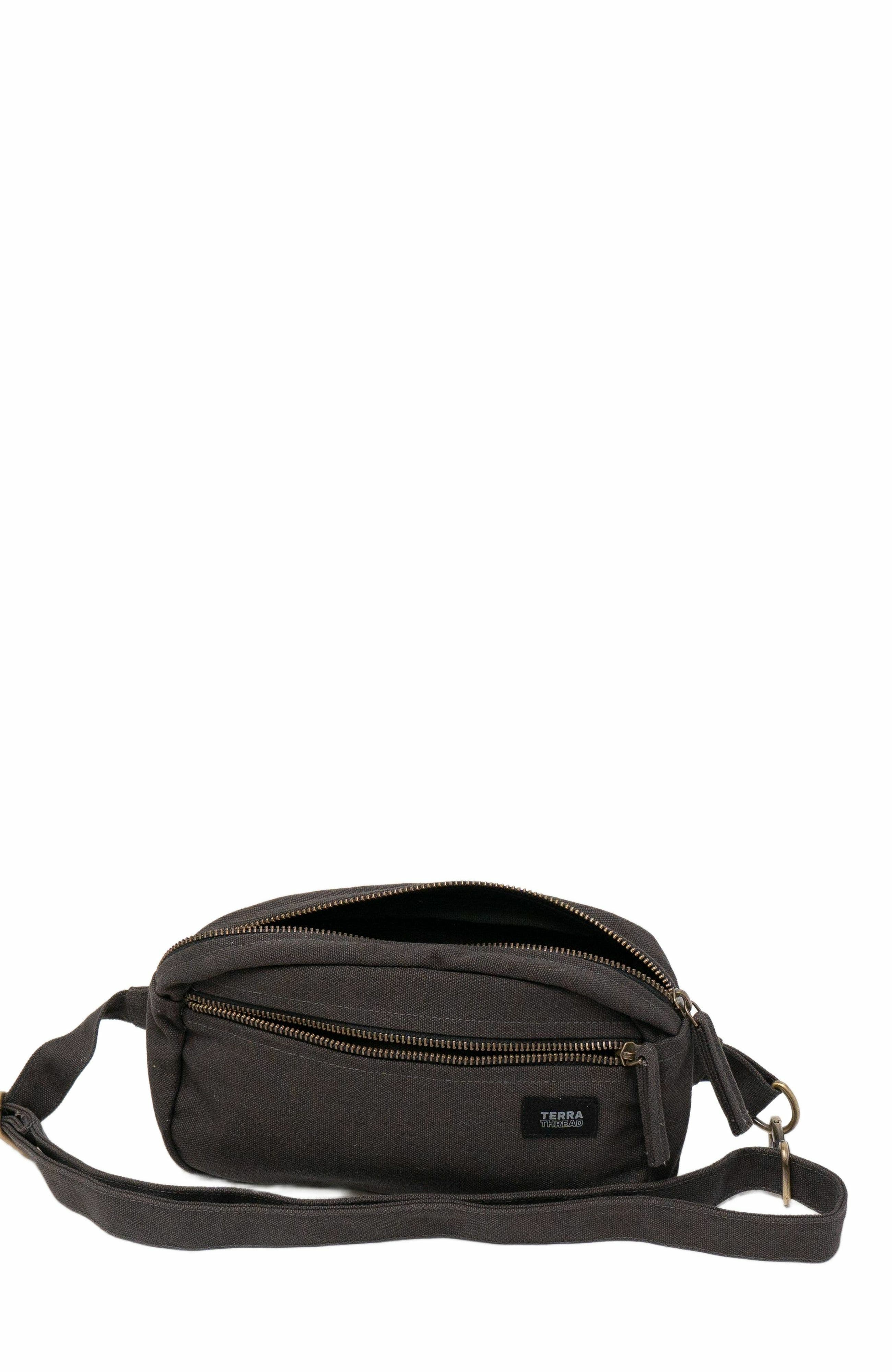 Terra Thread Organic Cotton Sling Belt Bag, Alternate, color, Charcoal Grey