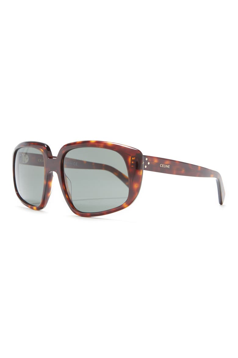 60mm Square Sunglasses, Alternate, color, RED HAVANA / GREEN