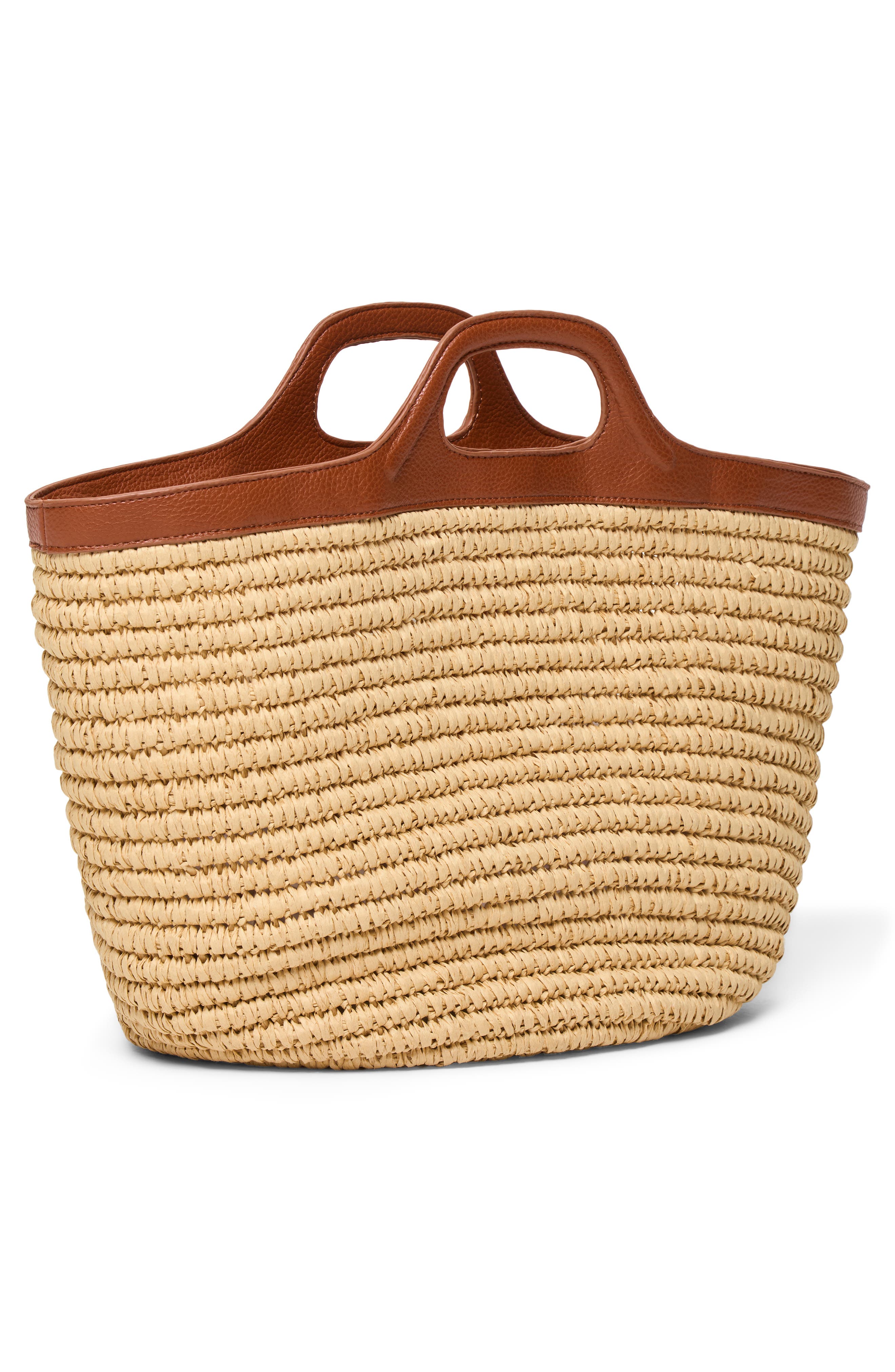 Cruz Raffia & Leather Tote, Alternate, color, NATURAL
