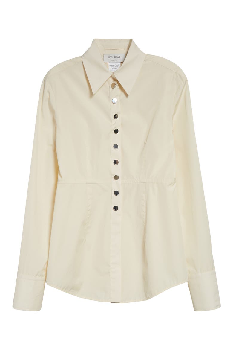 Azoto Peplum Snap-Up Shirt, Alternate, color, IVORY