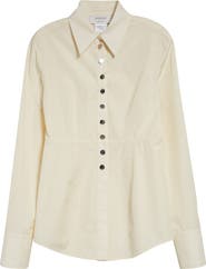 SPORTMAX Azoto Peplum Snap-Up Shirt