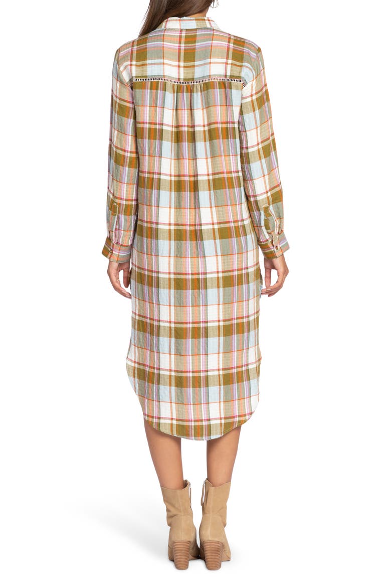 Emerson Plaid Long Sleeve Tunic, Alternate, color, OLIVE BABY BLUE PLAID