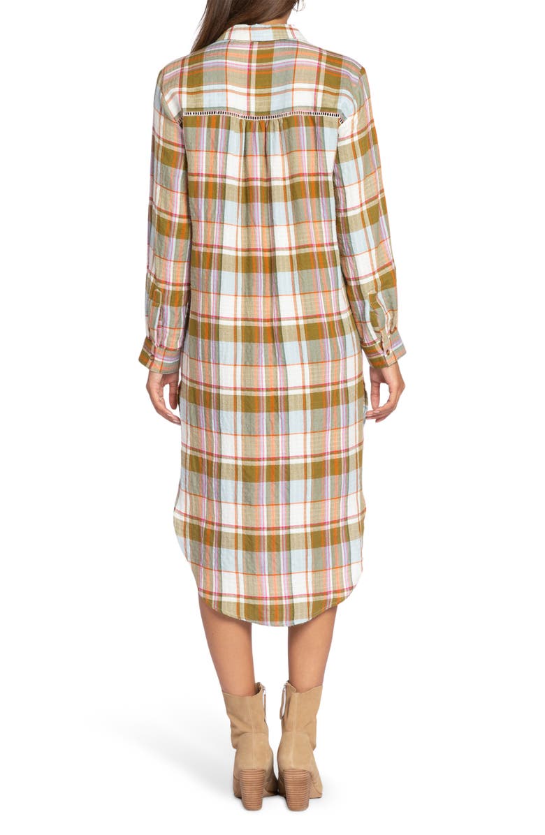 VELVET HEART Emerson Plaid Long Sleeve Tunic, Alternate, color, Olive Baby Blue Plaid