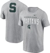 Nike Men's Nike Heather Gray Michigan State Spartans Campus 2-Hit Primary Mascot T-Shirt