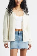BP. Fuzzy Scoop Neck Cardigan