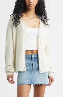 BP. Fuzzy Scoop Neck Cardigan