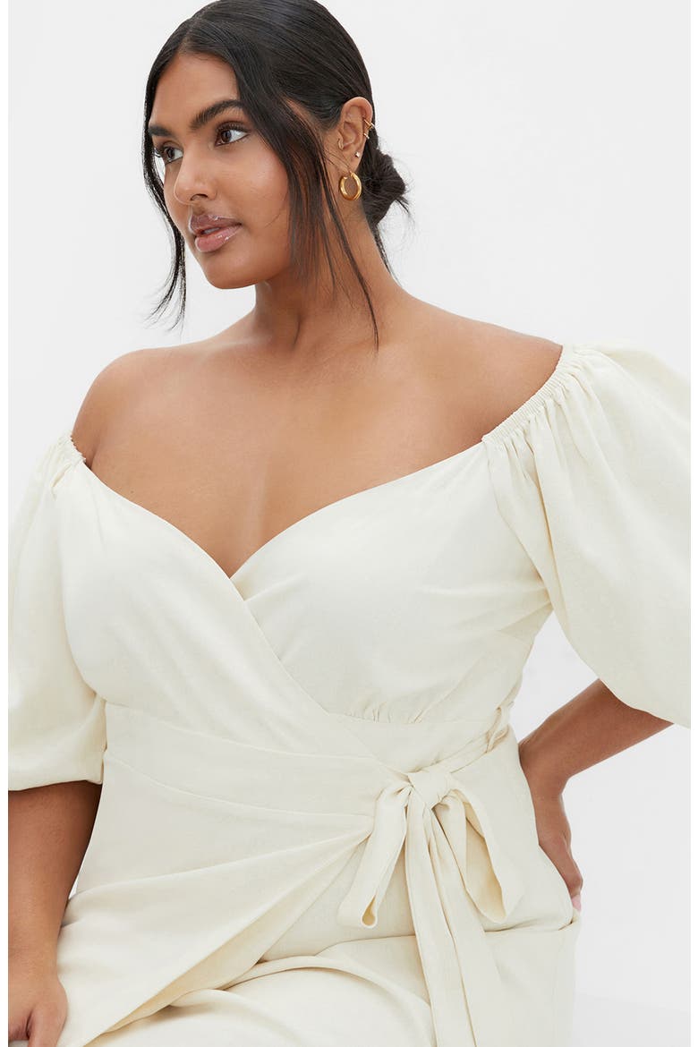 Claudine Wrap Dress, Alternate, color, CREAM