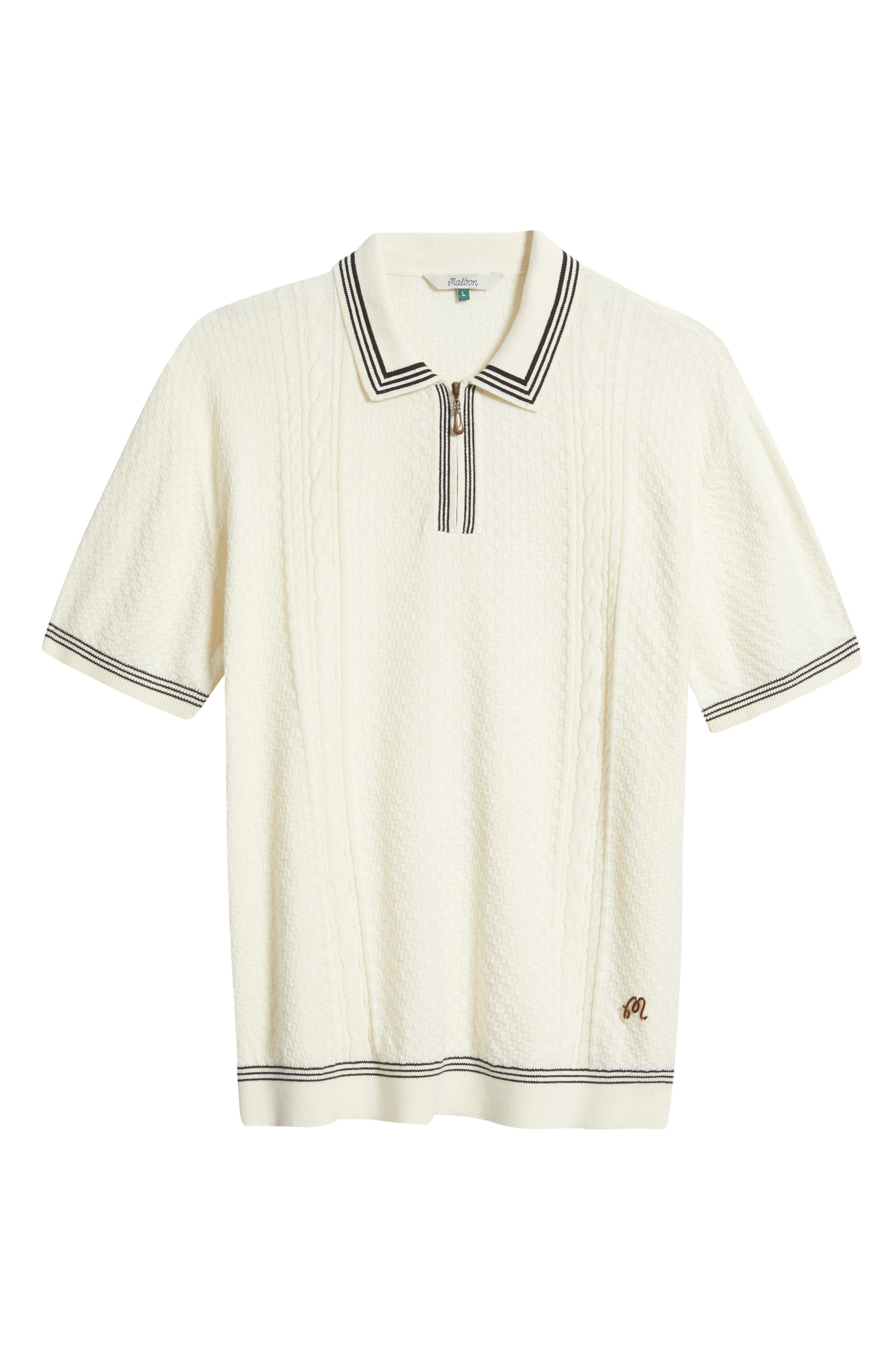 malo ニットポロ MALBON Navarro Textured Cotton Zip Polo (Men) | Nordstrom