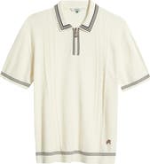 MALBON Navarro Textured Cotton Zip Polo