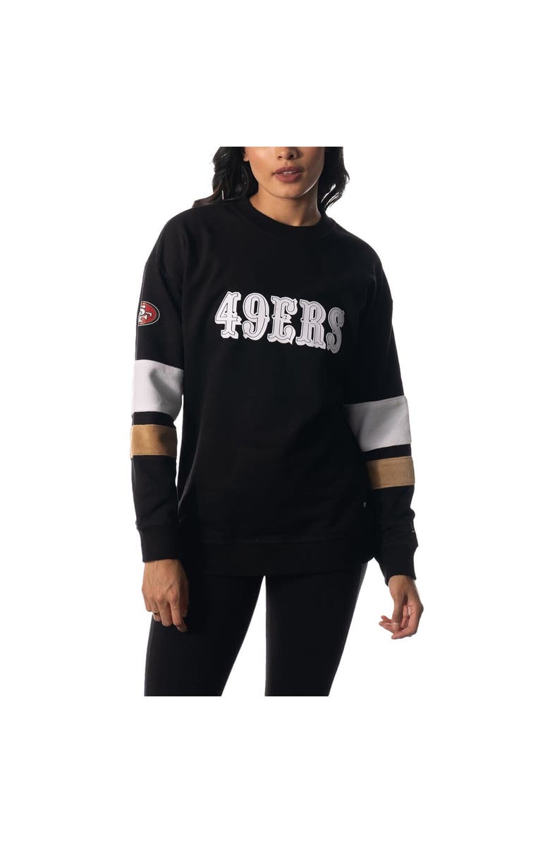 THE WILD COLLECTIVE Women's The Wild Collective Black San Francisco 49ers Fleece Pullover Sweatshirt, Alternate, color, 