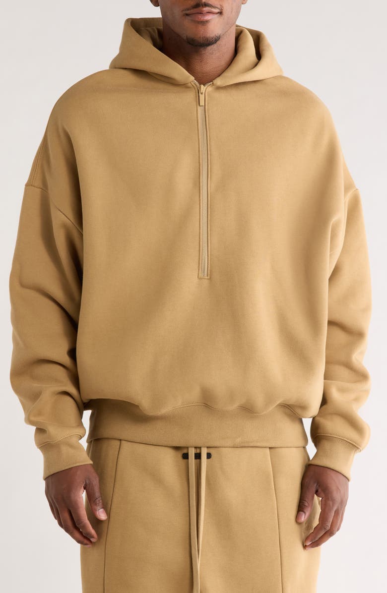 Fear of God Essentials Property Lounge Half Zip Hoodie, Alternate, color, Dune