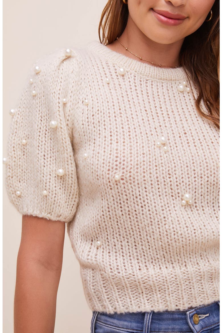Giana Bead Sweater, Alternate, color, NATURAL