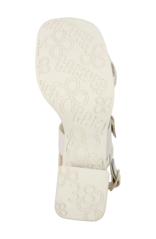 Camper Kora Buckle Sandal In White Natural