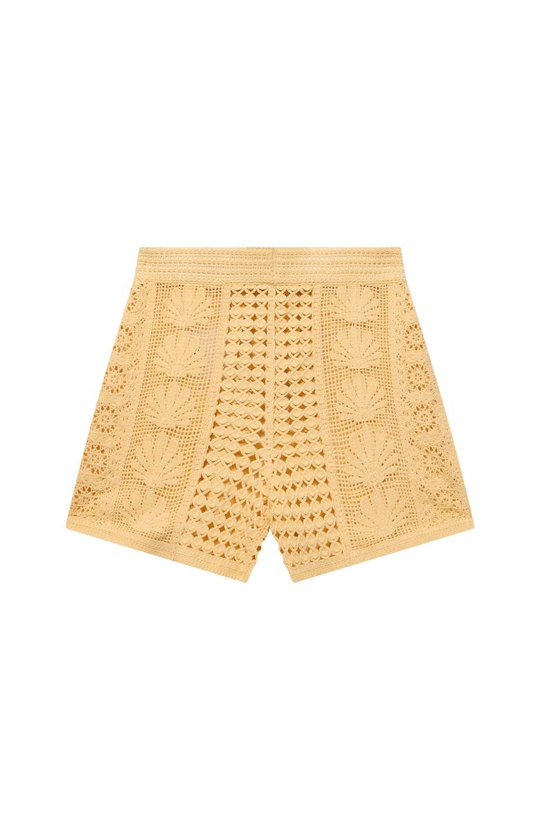 MINT VELVET Cotton Blend Crochet Shorts, Alternate, color, Yellow