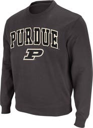 COLOSSEUM Men's Colosseum Charcoal Purdue Boilermakers Arch & Logo Crew Neck Sweatshirt
