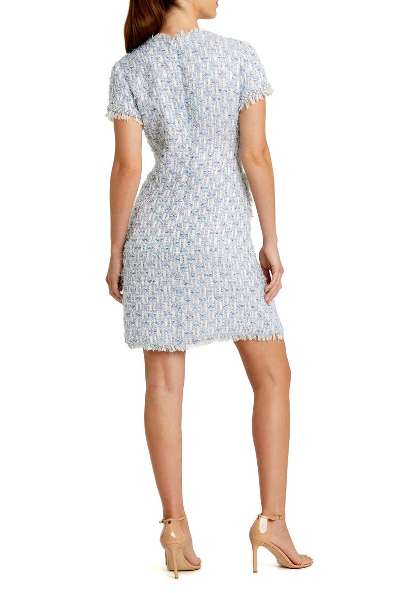 Women's Cap Sleeve Floral Button Detail Shift Dress, Alternate, color, BLUE MULTI