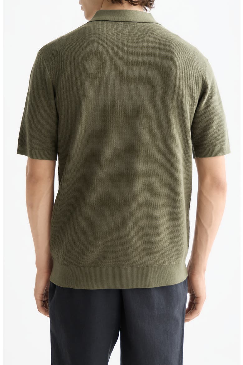 Structured Knit Cotton Polo, Alternate, color, OLIVE NIGHT