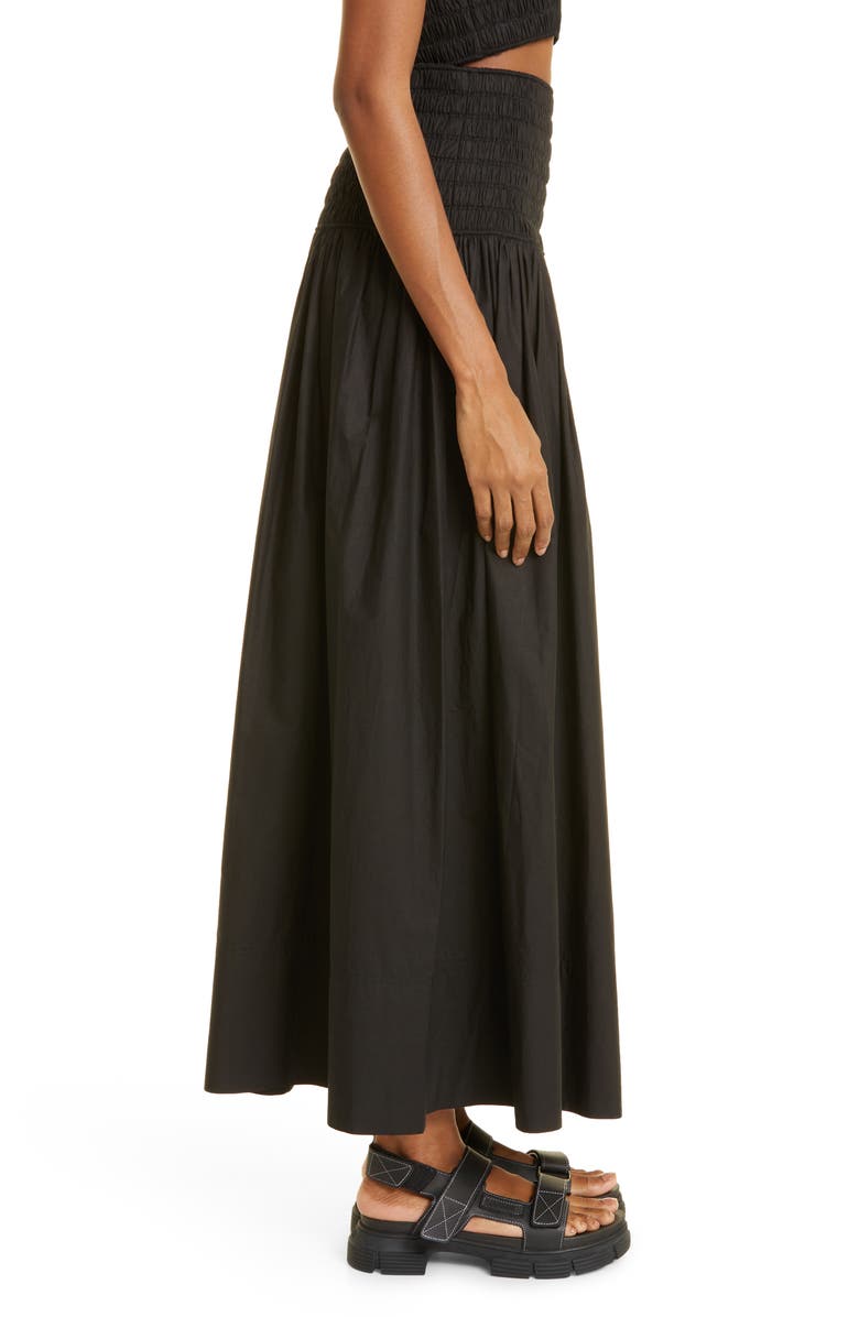 A.L.C. Catalina Smocked Waist Cotton Maxi Skirt, Alternate, color,