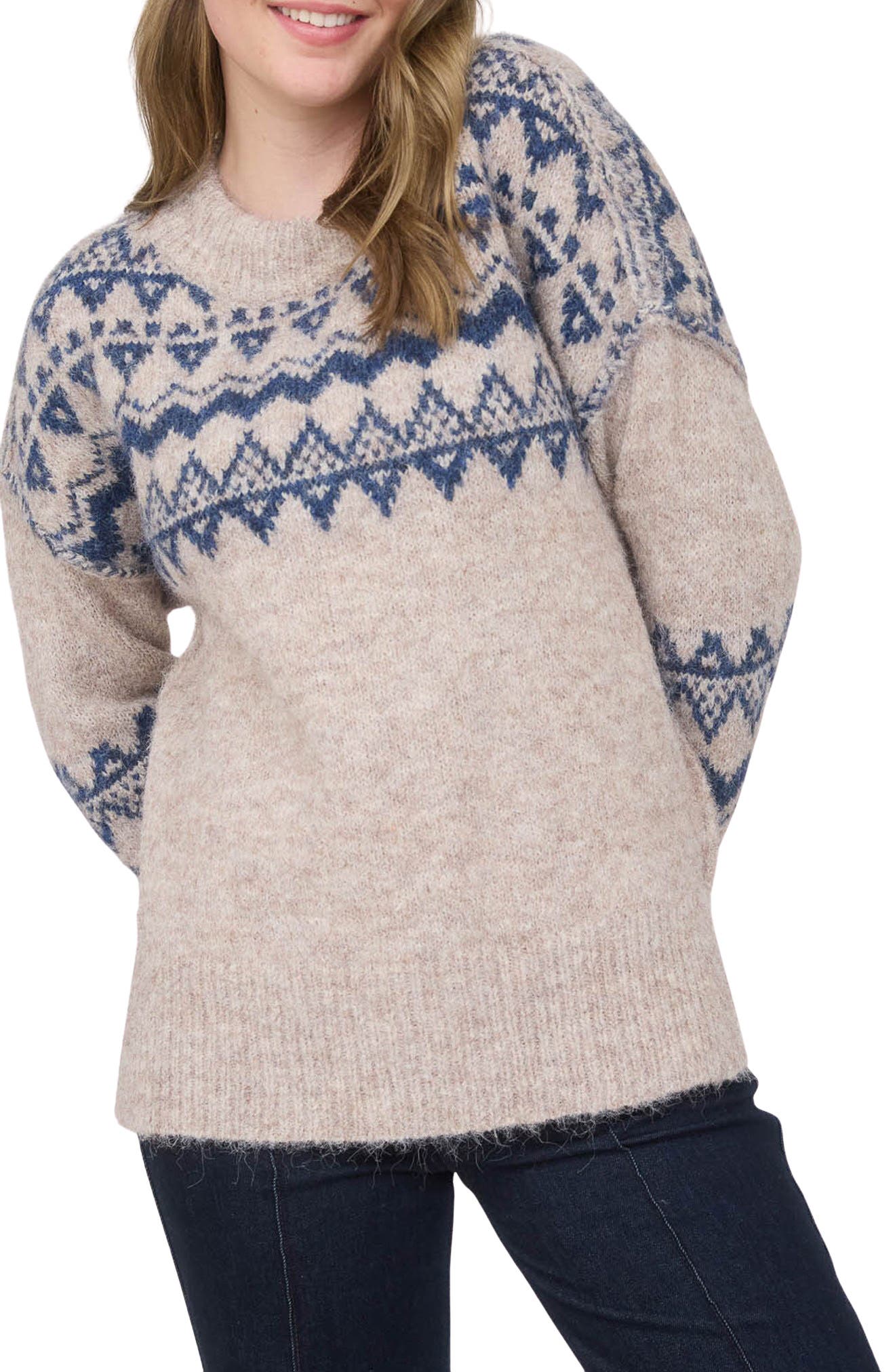 Blu Pepper Fair Isle Crewneck Sweater