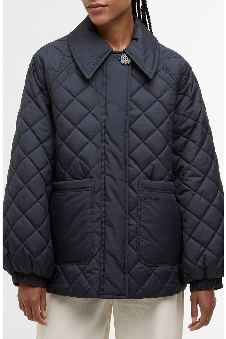 Laoise Diamond Quilted Jacket, Main, color, DARK NAVY/ ANCIENT POPLAR