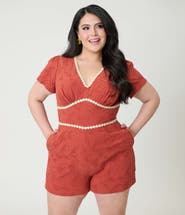 Unique Vintage Plus Size 1940s Waistband Romper