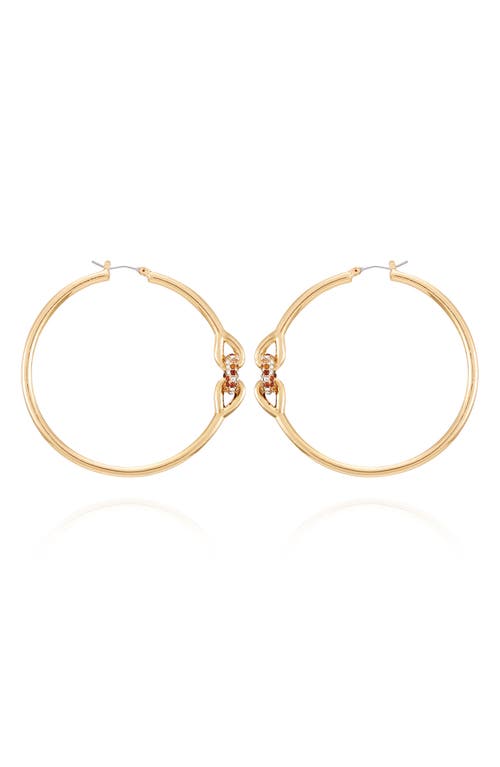 Vince Camuto 62mm Crystal Link Hoop Earrings In Gold Tone