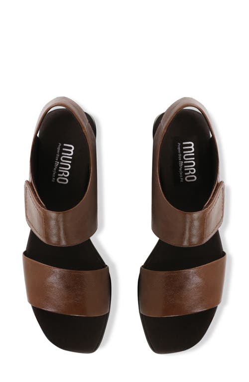 Munro Nissa Ankle Strap Sandal In Dark Brown