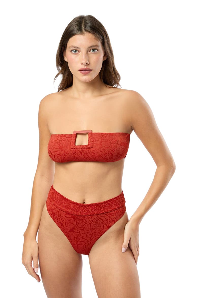 Poppy Bikini Top, Alternate, color, DARK RED