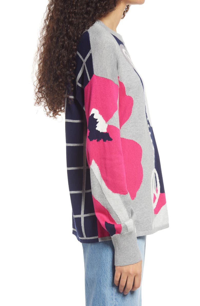 Nordstrom Cristina Martinez Intarsia Design Cotton & Cashmere Crewneck, Alternate, color, 