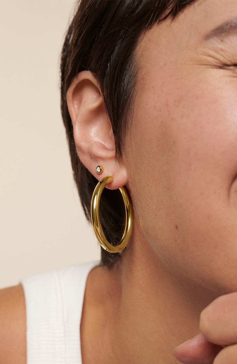 Monica Vinader Large Essential Tube Hoop Earrings, Alternate, color, 18Ct Gold Vermeil