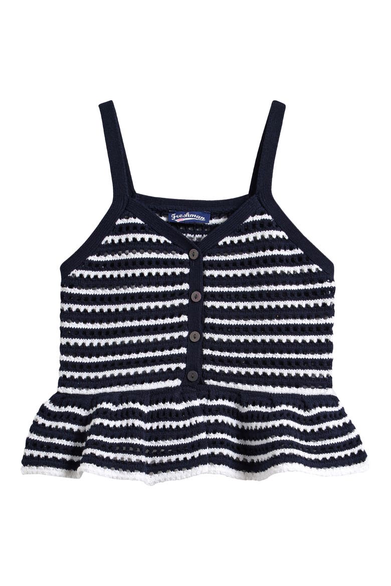 Kids' Stripe Knit Tank, Main, color, NAVY WHITE STRIPE