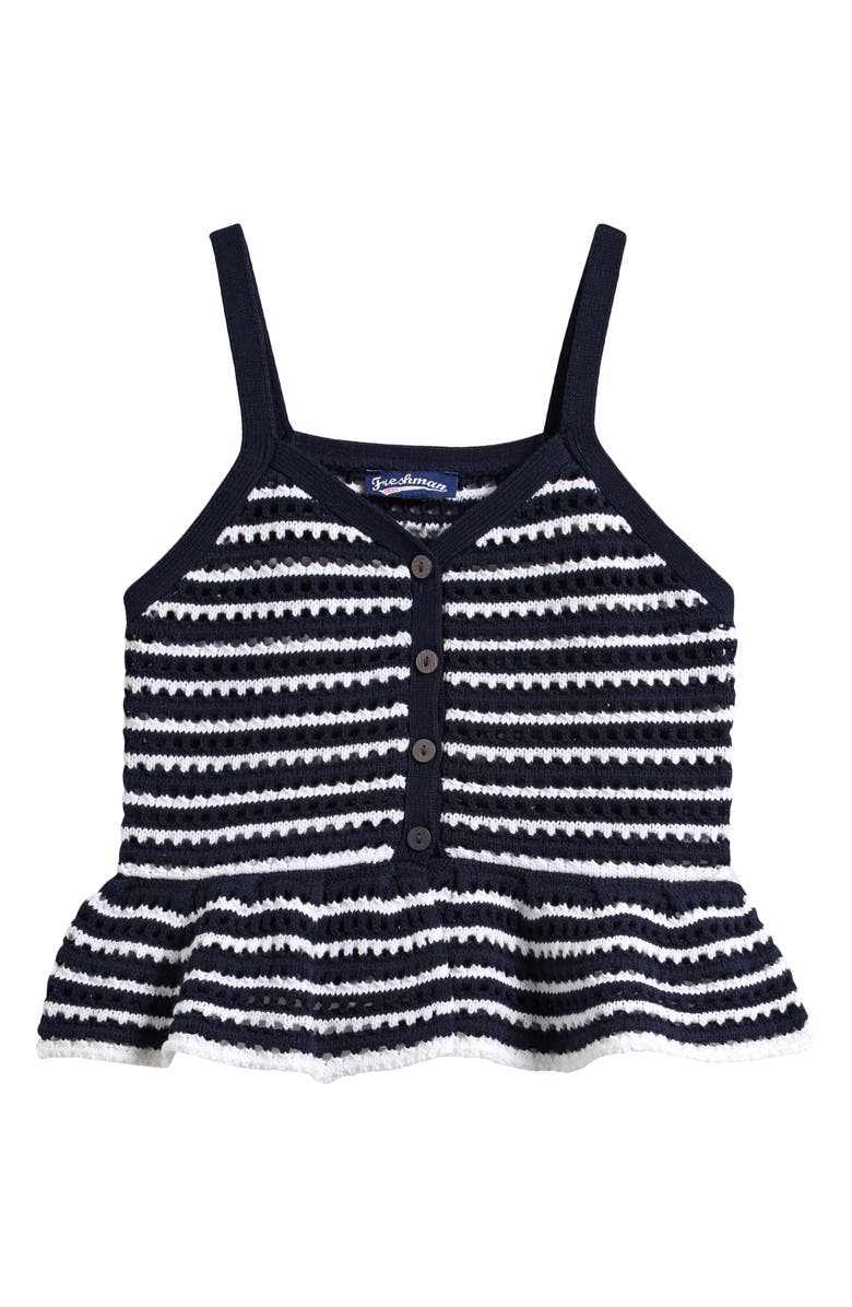 Freshman Kids' Stripe Knit Tank, Main, color, Navy White Stripe