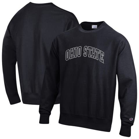 Men's Champion  Black Ohio State Buckeyes Reverse Weave Crewneck Sweatshirt